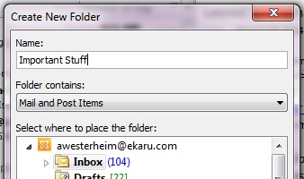New Mail Folder Name