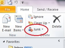 Junk Setting Outlook 2010