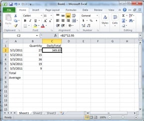 Microsoft Excel Simple Formula