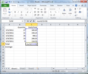 Microsoft Excel SUM