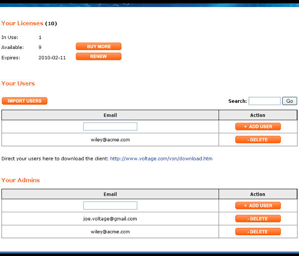 VSN Management Console