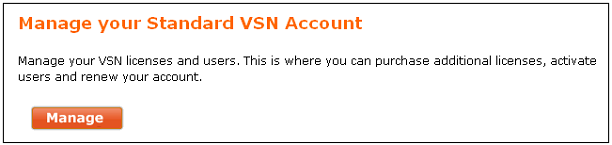 VSN Login Landing Page