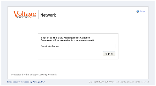 VSN Management Console Login