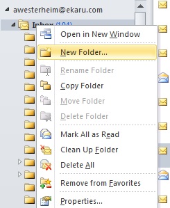 Create a mailbox subfolder