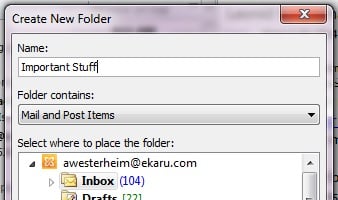 New Mail Folder Name