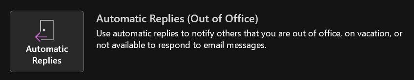 Automatic Replies in Outlook