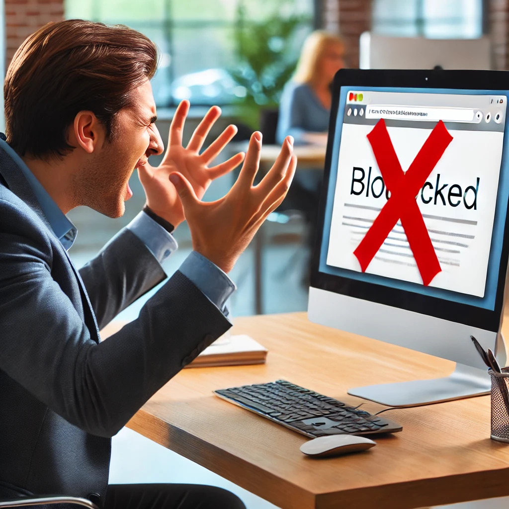 Cybersecurity Blocking a Web Page