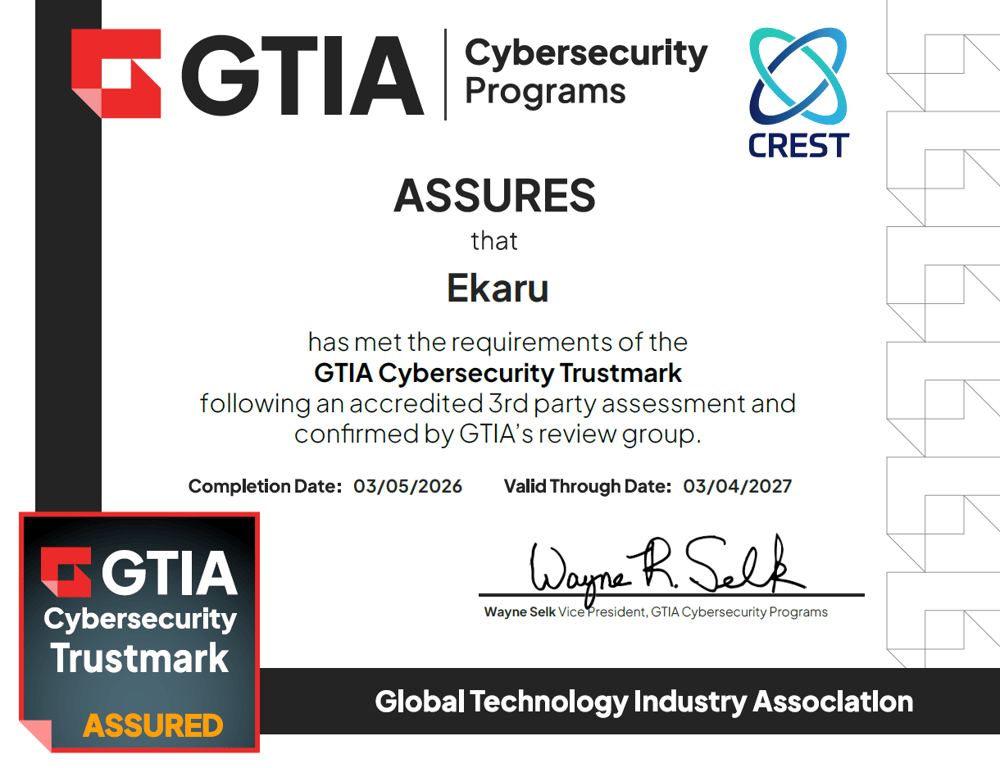 Ekaru - GTIA Cybersecurity TrustMark Assured