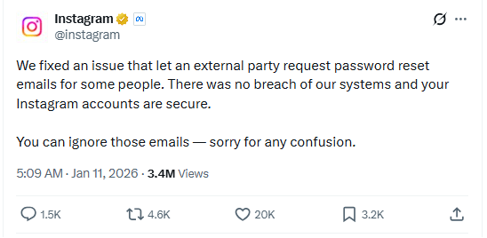 Instagram Confirming No Data Breach for Users