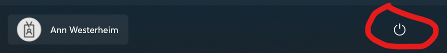 Power Button in Widows 11