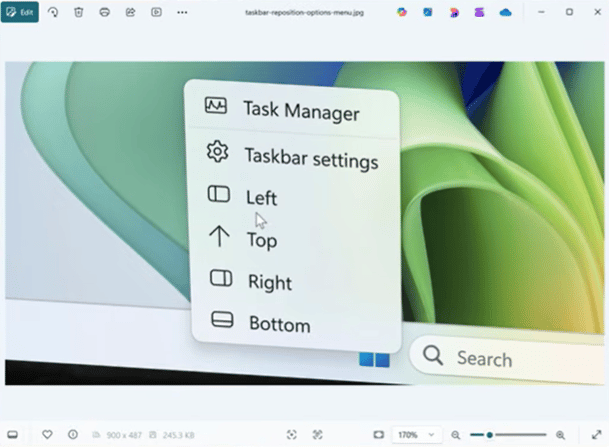 Windows 11 Task Bar Update