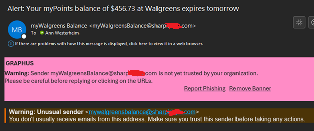 Spam email not from Walgreens-1
